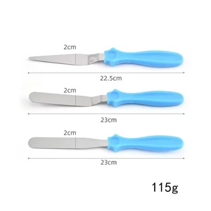 Juego de 3 Espátulas de Acero Inoxidable para Decoración de Pasteles, Fondant y Repostería, Mini Espátulas de Plástico para Crema - Product Image 5