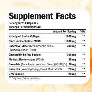 Kondroitin glukozamin kapsülleri bucenözü ve MSM glukozamin kondroitin desteği ortak esneklik kıkırdak sağlığı - Product Image 2