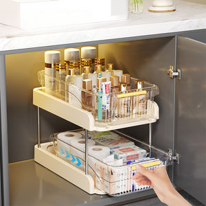 Kitchen Drawer Organizer <b>Under</b> <b>Sink</b> <b>Storage</b> Organizer with Drawer Kitchen <b>Storage</b> Rack Two Layers - Product Image 4