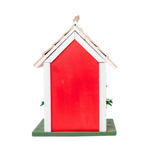 Asılı renkli kuş yuvası bahçe ülke evler kuş evi Condo ahşap kırmızı - Product Image 4