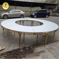 Table de salle à manger moderne en acier inoxydable pour 23 personnes, nouveau design, multicolore, légère, pour hôtels et mariages en extérieur