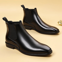 Bottes Chelsea à cheville personnalisées en gros, pour l'hiver et l'été, bout pointu, en cuir PU pour hommes