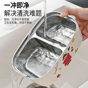 กล่องอาหารกลางวันสแตนเลสหุ้มฉนวนพร้อมช่องแบ่งลายการ์ตูนสำหรับพนักงานออฟฟิศและนักเรียน - Product Image 1