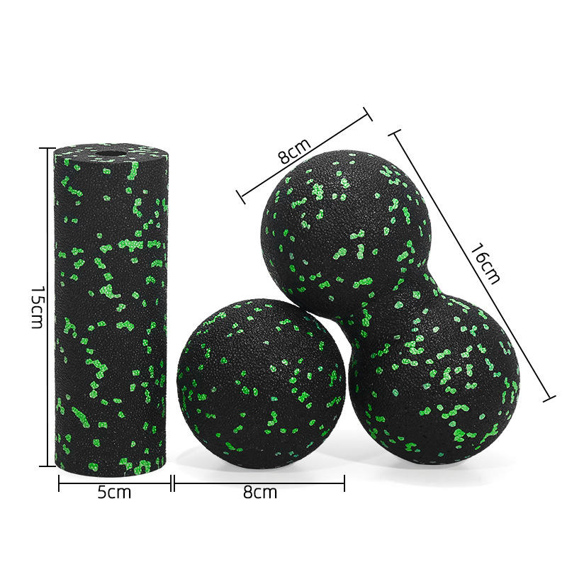 ลูกกลม8ซม. + ลูกถั่วลิสง8ซม. + เพลาขนาดเล็ก/สีดำและสีเขียว