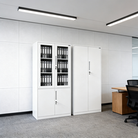 Armoire de rangement en métal moderne et durable avec porte à volet roulant |   Organisateur de documents de bureau personnalisable à 4 niveaux pour la cuisine, l'école et le bureau