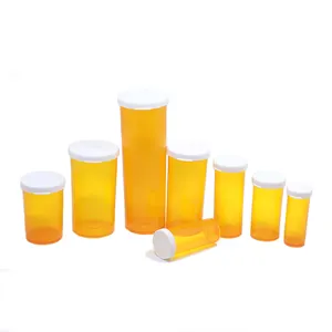 Hot Sale 60dr Pharmacy Bottle Amber Easy to Open Snap Cap Vials 140pcs Plastic Prescription Vials