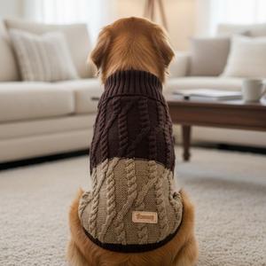 Pull pour chien Tomy bicolore, doux et chaud, tricoté, tailles XS à XL, 6 couleurs, design moderne, vêtements pour animaux de compagnie - Product Image 6