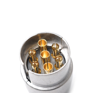 Conector de Remolque de Aluminio de 7 Pines, 12V, Estándar Europeo Mo-160, Adaptador de Luz de Señalización, Conector Metálico Plateado - Product Image 3