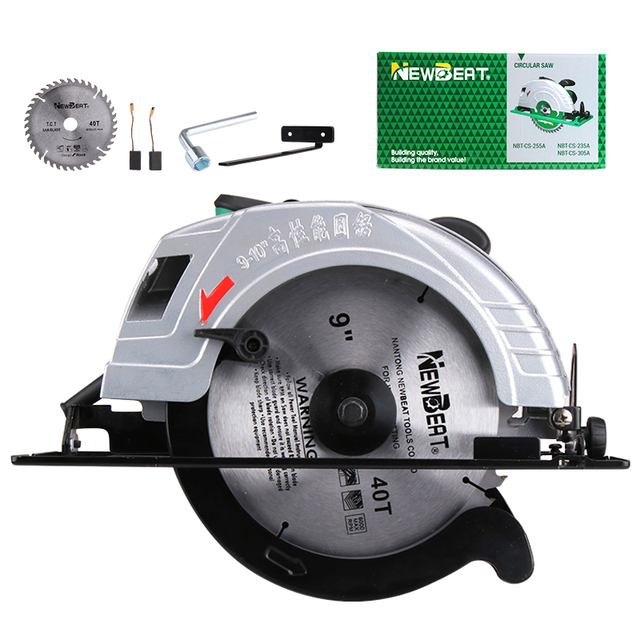 NewBeat Factory Price OEM 9in/10in 235mm Industrial Powerful Wood Cutting Electric Circular Saw 220V