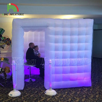 Portabel Putih Tiup Foto Booth Latar Belakang Enclosure Led Dinding Ledakan Tenda Kubus