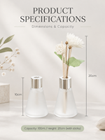 Diffuseur de parfum pour la maison, série hôtelière, diffuseur à bâtonnets en fibre parfumée, parfum floral, flacon en verre