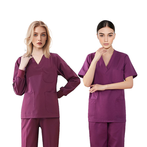 Tenues médicales ajustées rouges sur mesure – Ensembles d'uniformes d'infirmière tendance – Vente directe usine - Product Image 1