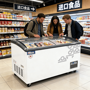 Congelador Comercial de Doble Puerta de Vidrio para Helados de Pescado, Congelador Rápido, Refrigerador, Enfriador para el Hogar - Product Image 3