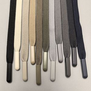 Cordon de serrage coloré en silicone noir mat de 9 mm pour vêtements, avec embouts métalliques, pour sweats à capuche et joggers - Product Image 1