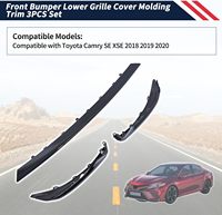 Ensemble de 3 garnitures de calandre inférieure de pare-chocs avant, compatible avec Toyota Camry SE XSE 2018-2020 53122-06040 5312233040 TO1044119