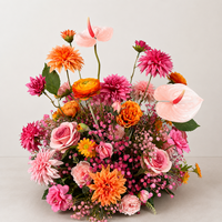 Bunga Dahlia Anthurium Buatan, Dekorasi Meja Pernikahan, Rangkaian Acara, Grosir