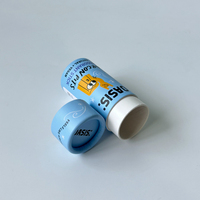 Tube en papier kraft blanc personnalisé, contenant durable pour crème solaire solide, déodorant naturel, soin des lèvres