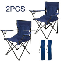 Chaise de patio pliable portable pour le camping avec porte-gobelet, légère et durable, chaise de jardin pliable en tissu Oxford