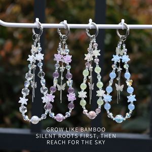 Papillon fleur cristal Girly Ins Style créatif accessoire sac porte-clés pendentif de grande valeur - Product Image 2