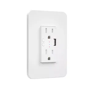 Американская пластиковая 120v 125v Мульти Универсальный Wi-Fi настенный AC штекер электрический умный USB дуплекс сосудов