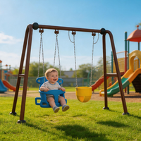 Ensemble de balançoires de sécurité en alliage métallique Wanyang pour enfants, 2 places, pour aire de jeux extérieure pour tout-petits