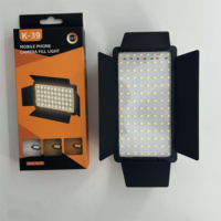 Lampe de poche LED RVB 3CCT K-39 pour téléphone portable, lumière d'appoint pour maquillage, rechargeable Type-C, facile à transporter, intensité réglable