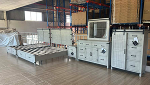 Ensemble de meubles de chambre à coucher de luxe en bois massif, classique, personnalisé, taille King/<span class=keywords><strong>Queen</strong></span>, à prix avantageux pour appartement ZALX-7001 - Product Image 3