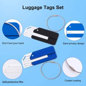 Étiquettes de bagages en alliage d'aluminium de haute qualité en gros d'usine avec porte-carte d'identité et boucle en acier inoxydable - Product Image 5