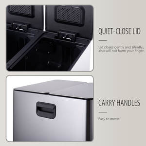Stainless Steel <strong>Dual</strong> Compartment Foot <strong>Pedal</strong> Trash <strong>Bin</strong> for Easy Waste Separation - Product Image 2