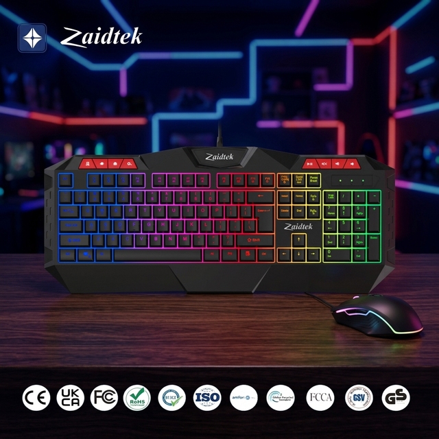 Yafox Wired Gaming Keyboard Backlit RGB Adjustable Brightness Speed USB 2.0 Mechanical Switches Programmable Keys Desktop