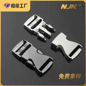 Hebilla de Liberación Lateral de Aleación de Zinc en Negro y Gris Metálico para Bolsos, Accesorio de Ferretería Resistente - Product Image 5