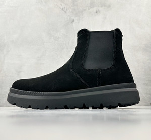 Chaussures de sécurité pour hommes, bottes Chelsea en cuir véritable noir à plateforme en caoutchouc, style britannique de luxe, <span class=keywords><strong>Uggs</strong></span>, chaussures pour hommes, <span class=keywords><strong>Homme</strong></span> 2025 - Product Image 5