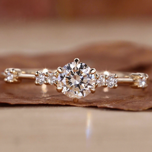 Anillos de Compromiso de Oro Sólido de 14K/18K con Diamantes Cultivados en Laboratorio con Certificación IGI CVD HPHT para Mujer, Joyerí<span class=keywords><strong>a</strong></span> con Incrustaciones de Diamantes - Product Image 1