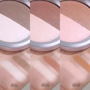 Brillo de contorno facial de etiqueta privada 2 en 1 <span class=keywords><strong>bronceador</strong></span> horneado prensado y paleta de polvos Resaltadores maquillaje - Product Image 3