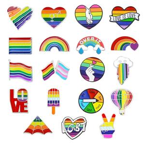 Épingles de plaque Arc-en-ciel de la Fête de la Gayauté <span class=keywords><strong>LGBT</strong></span>, Drapeau progressif, Plaqué argent, Objet de collection pour vêtements, sac à dos, chapeau, cadeaux - Product Image 4