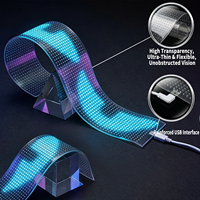 Film d'affichage LED transparent, flexible, programmable et contrôlé par application pour vitres de voiture et murs vidéo publicitaires