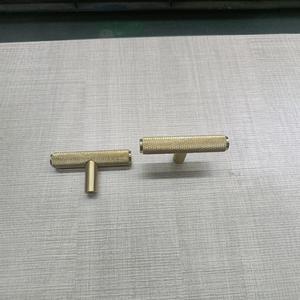 T Shaped Brass Cabinet Handles Minimalist Design Durable For <b>Wardrobe</b> Drawer Use Silver Color - Product Image 1