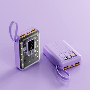 Dernière batterie externe 10000 mAh 10W avec câble intégré, charge rapide, affichage LED, banques d'alimentation universelles avec lumière LED - Product Image 6