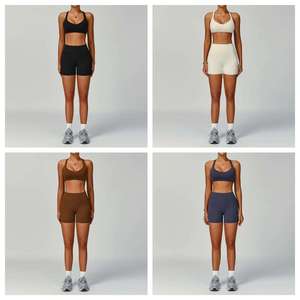 Set Yoga <span class=keywords><strong>Sostenibile</strong></span> JY 2 Pezzi in Tessuto Riciclato, Reggiseno Sportivo Racerback Traspirante per <span class=keywords><strong>Donna</strong></span>, <span class=keywords><strong>Abbigliamento</strong></span> Fitness e Palestra - Product Image 2