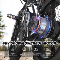 USA Stock 48V 13AH 500W gros pneu montagne neige suspension complète Ebike multi-mode écran LCD Sport pour adultes