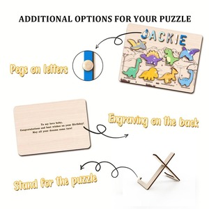Puzzle en bois personnalisé avec nom – Jouet éducatif pour bébés et enfants – Cadeau personnalisable pour enfants - Product Image 2