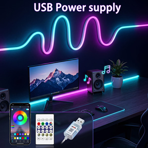 ชุดไฟ LED นีออนเฟล็กซ์ RGB แบบ USB แรงดันต่ำอัจฉริยะ กันน้ำ ควบคุมผ่านแอพ ซิงค์เพลงผ่านบลูทูธ ปรับความสว่างได้ - Product Image 3