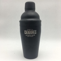 Shaker à cocktails en acier inoxydable pour barman, 8 oz/24 oz, pour rhum, martini, vodka, finition métallisée brillante, avec couleur et logo personnalisés