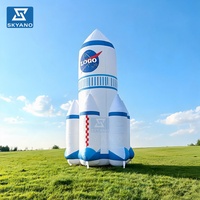 Modèle de fusée gonflable portable, maquette de navette spatiale, accessoire de décoration intérieure et extérieure, thème spatial, publicité