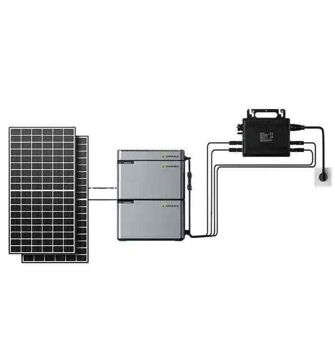 Balcony solar system with 800W Micro solar inverters + 1600W PV-HUB + 2kWh Solar Storage easy to install