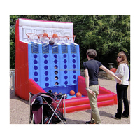 Jeu de basket gonflable Connect Four en PVC pour utilisation en extérieur lors de carnavals, parcs et sites commerciaux