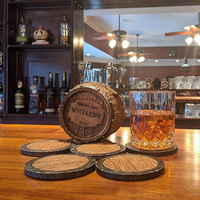 Ensemble de sous-verres tonneau à vin en résine personnalisé