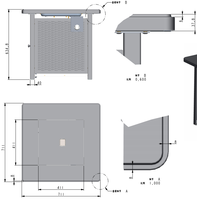 Table de feu au gaz rectangulaire moderne en aluminium de 50 000 BTU avec allumage pulsé pour terrasse extérieure TB-05