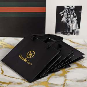 Sacs cadeaux en papier de haute qualité avec poignée en ruban personnalisée, sacs d'emballage pour boutique, sacs en papier avec poignée pour emballage cadeau - Product Image 2