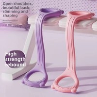 Banda de Resistencia de Goma Termoplástica de 8 Caracteres para Fitness, Entrenamiento de Espalda, Yoga, Cuerda de Tracción para Moldear el Cuerpo Completo de Mujeres